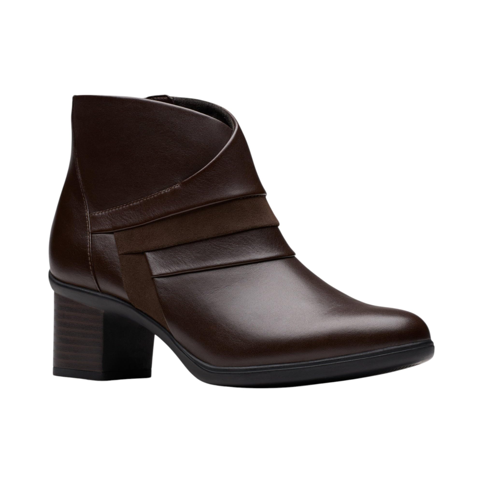CLARKS Womens Shaya Sky Dark Brown Leather 10 M