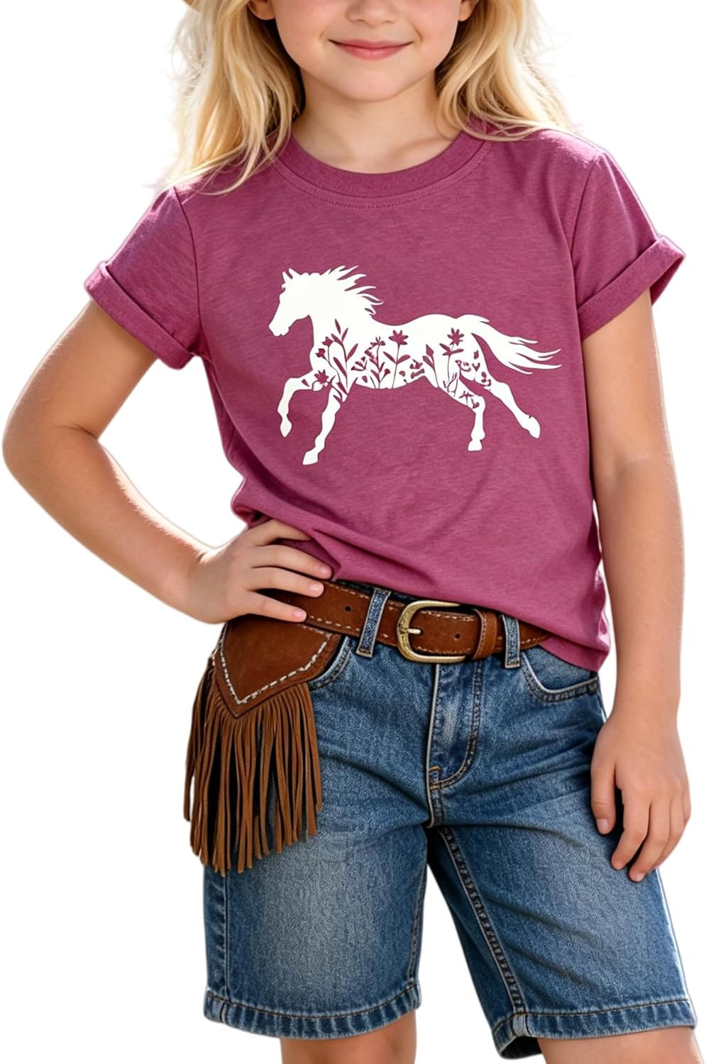 Horse Shirt for Girls Western Shirt Cowgirl Tshirts Horse Riding Tee Animal Lover Gift Graphic Tees Tops