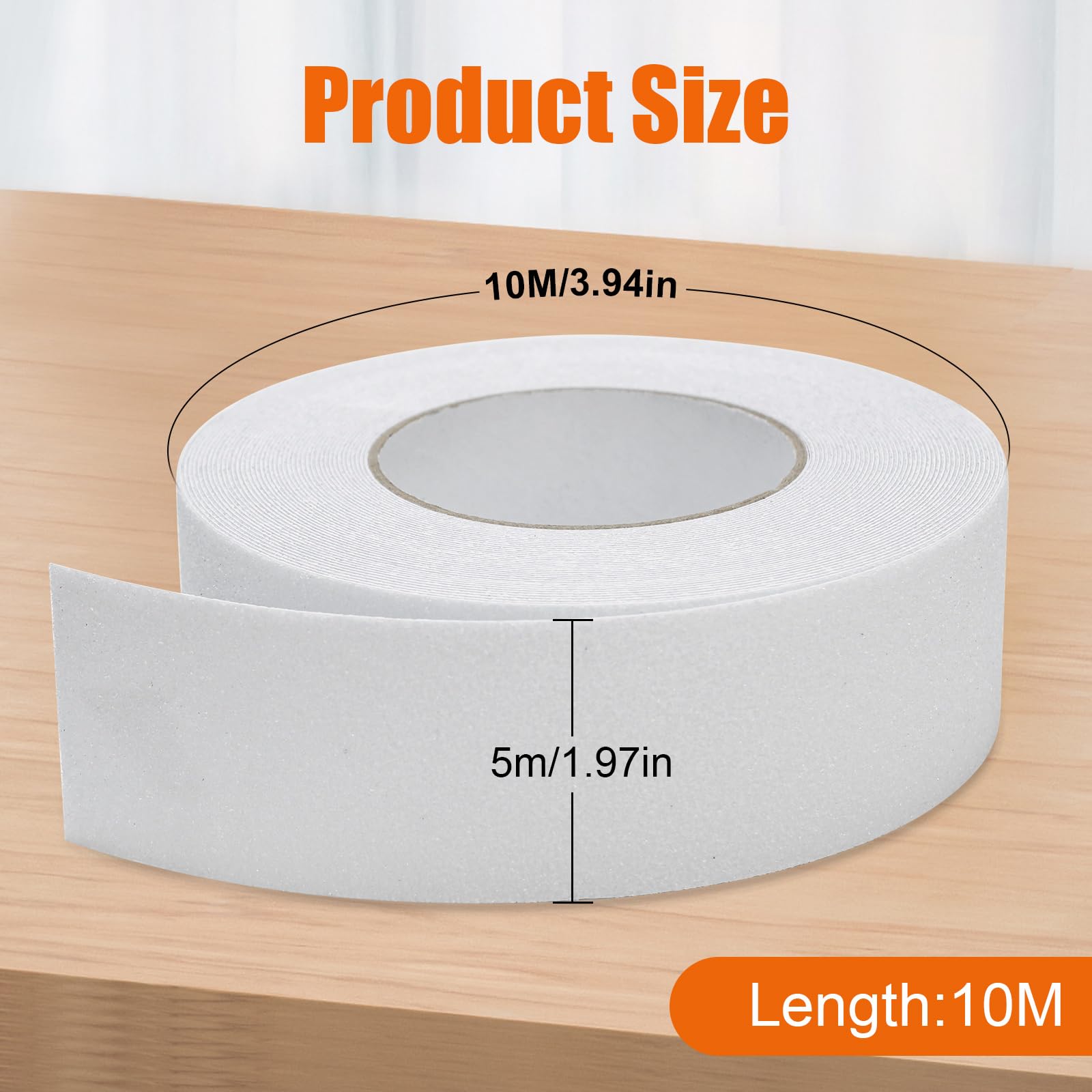 Nastro Antiscivolo Per Scale - 2 Rotoli 5cm X 10m Bianco Impermeabile - Foto 2