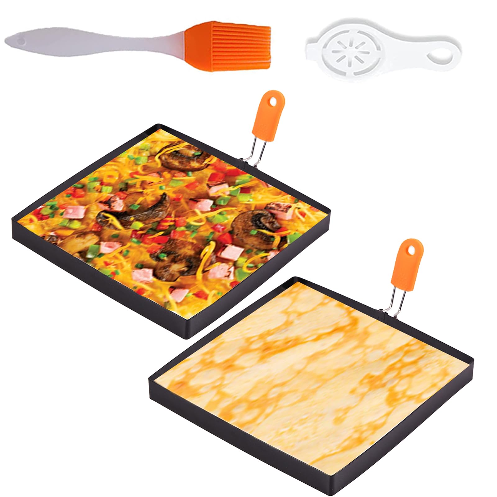Amazon.com: 2 Packs Large 8 Inch Square Omelette Ring for Griddle