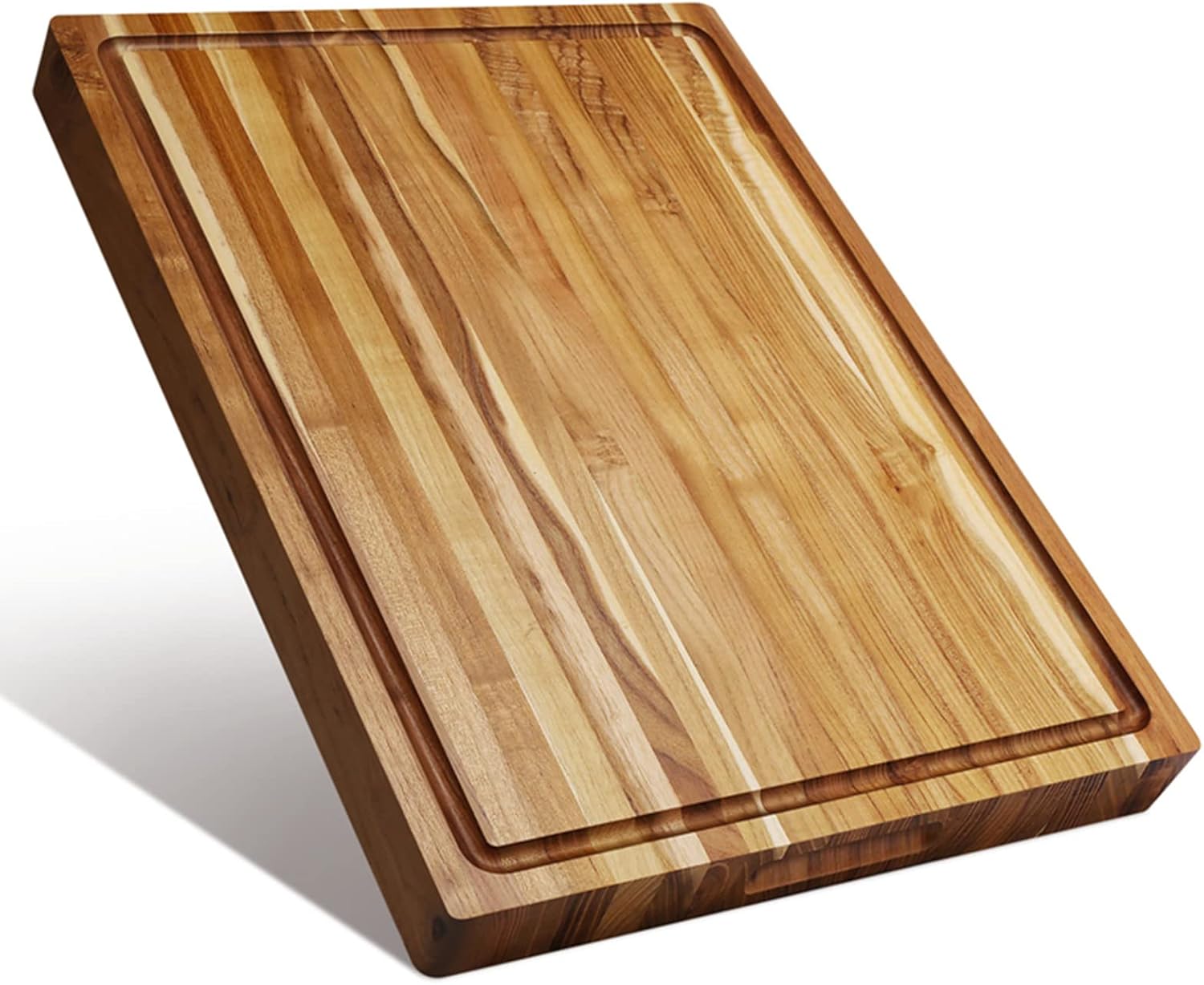 Seedsec Extra Large Teak Wood Cutting Board for Kitchen, Reversible Wooden Chopping