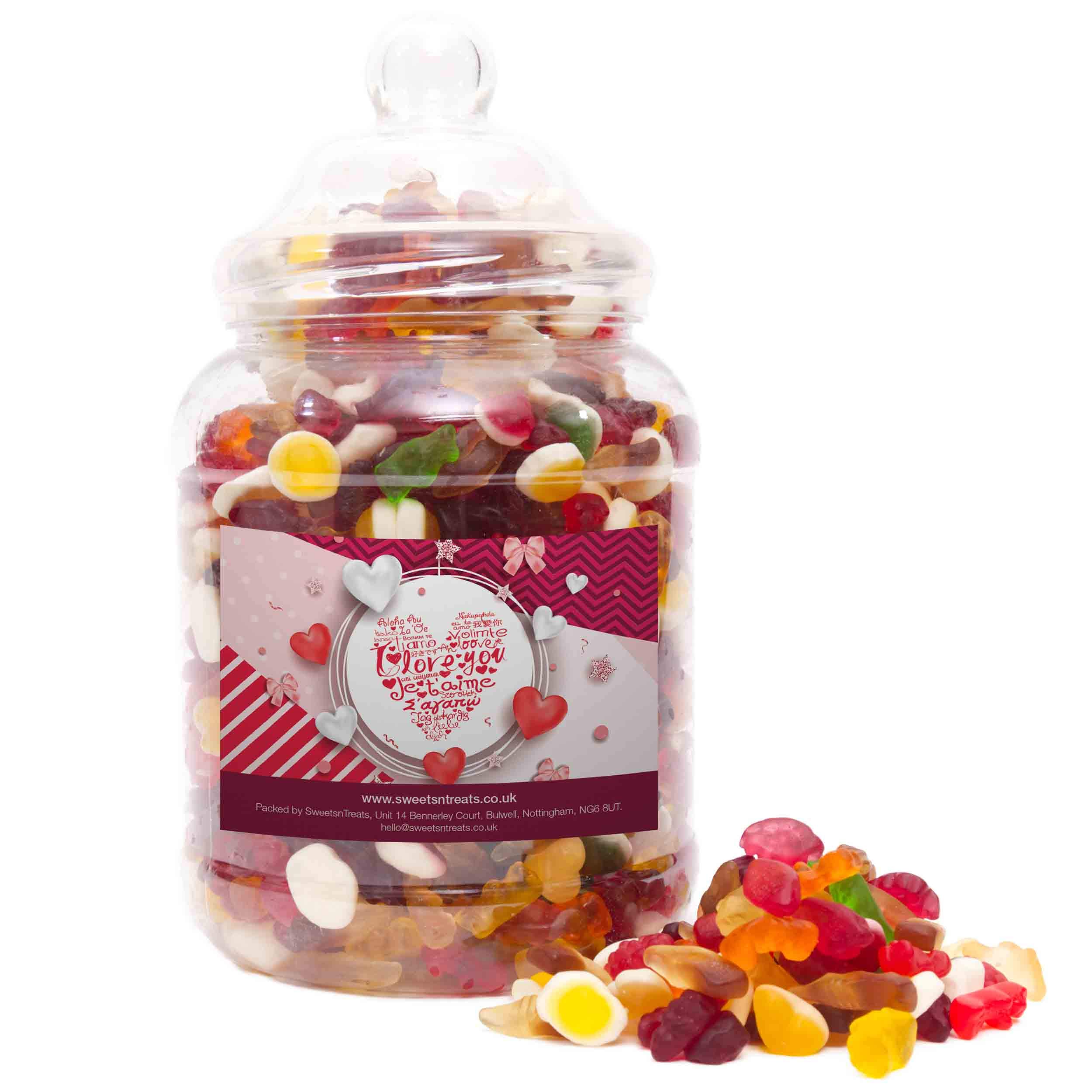 Mr BeezSweets | I Love You Gift | Jelly Mix | Choice of Classic Retro Sweets Available | 24x14cm | 1700 Grams