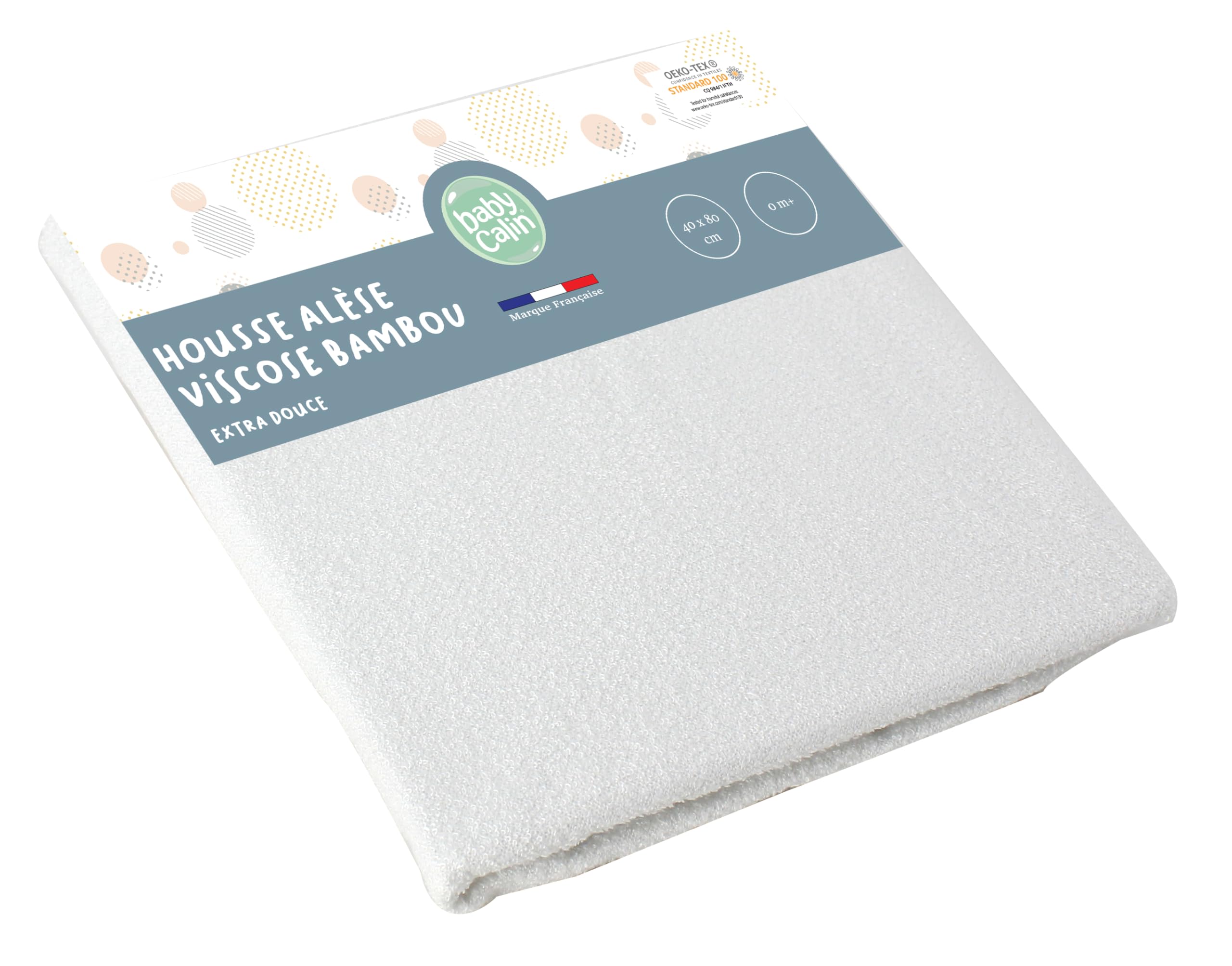 babyCalin - Housse alèse en viscose extra douce - 40x80 cm Blanc
