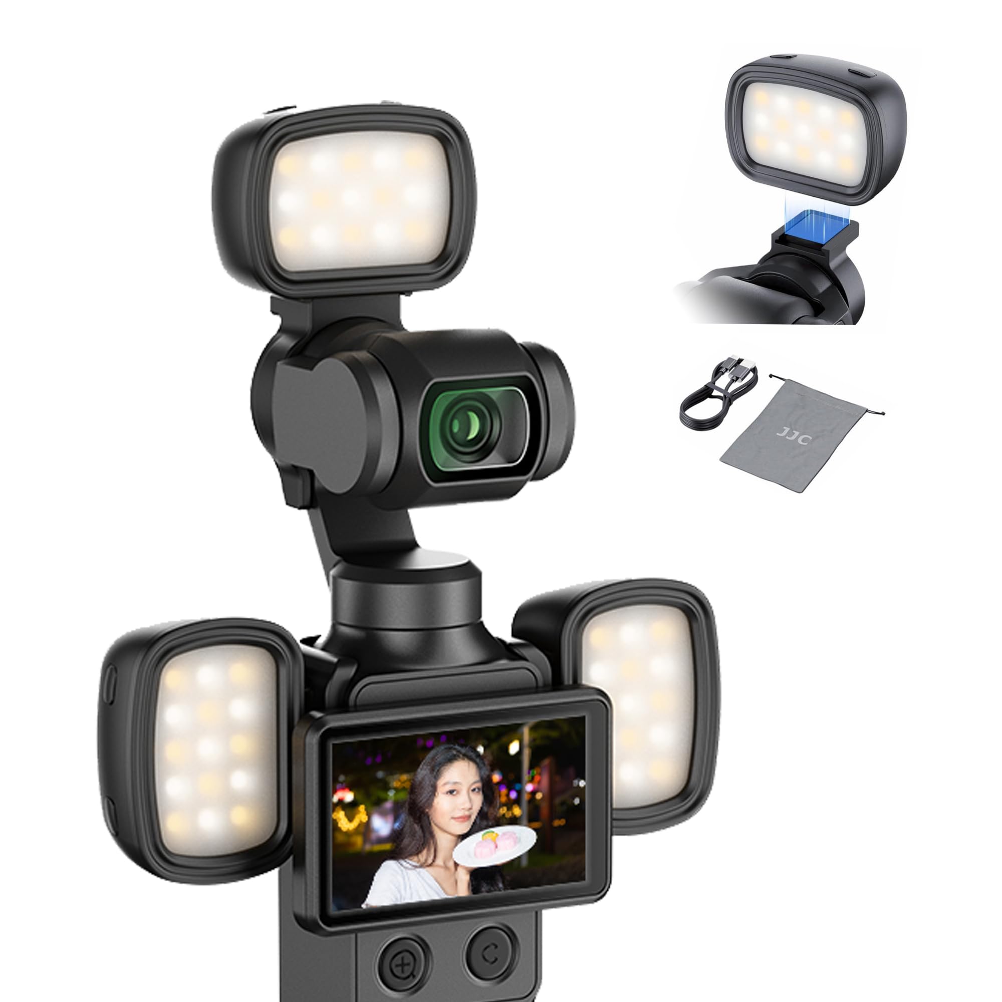 Amazon.co.jp: JJC Osmo Pocket 4 用 ライト LEDビデオライト 補助灯