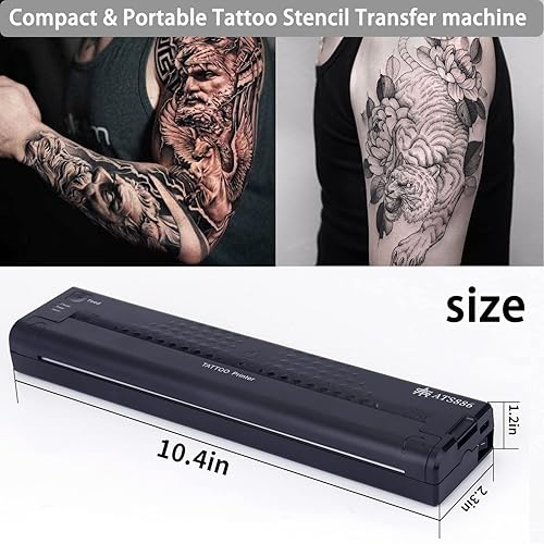 Miniatura 8 de YILONG Impresora de plantillas de tatuajes, mini impresora portátil para tatuajes USB, inalámbrica, Bluetooth, máquina de transferencia de tatuajes,
