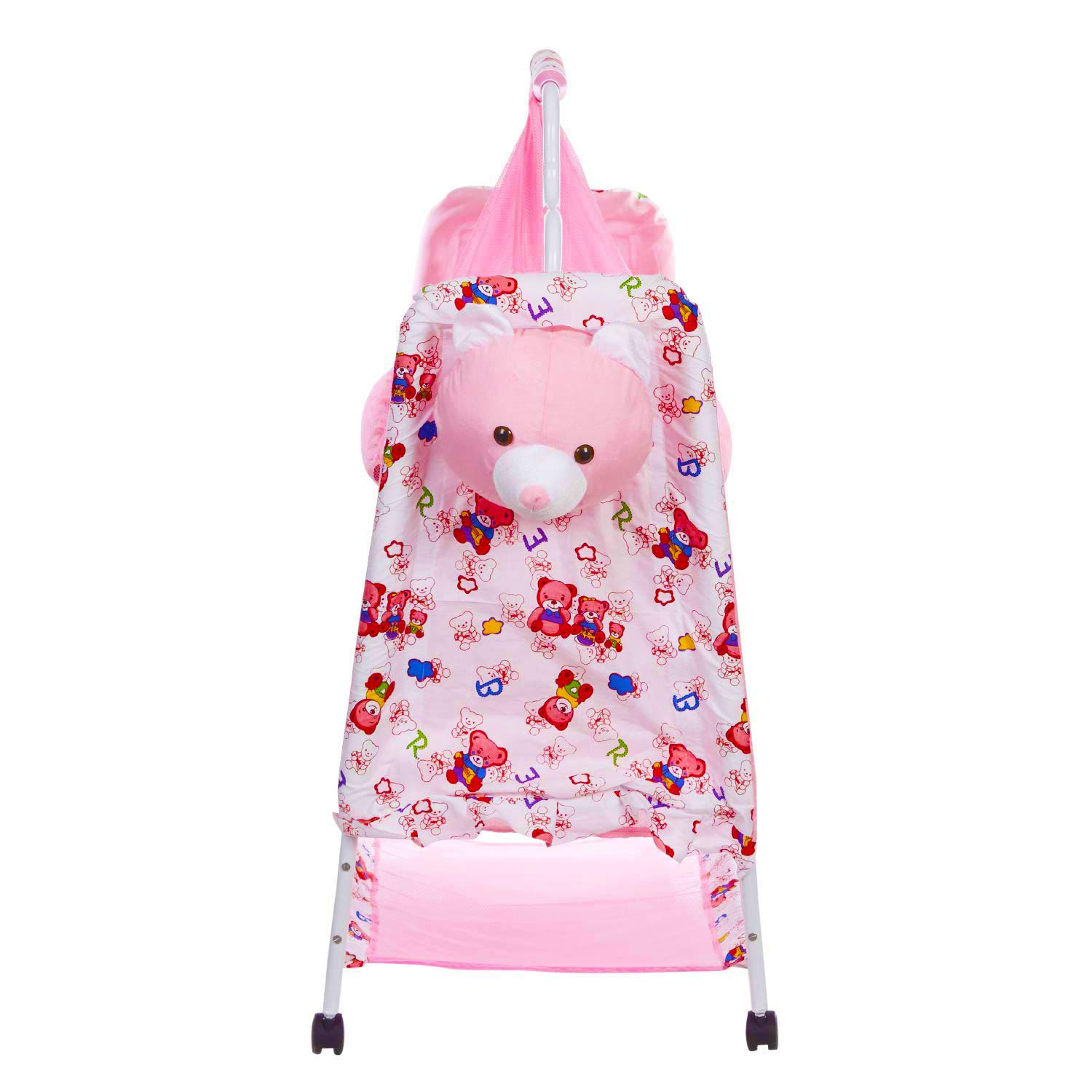 PANDAORIGINALS Premium Baby Cradle/Cot/Crib with Mosquito Net Paalna/Jhula (Pink) - Image 4 thumbnail