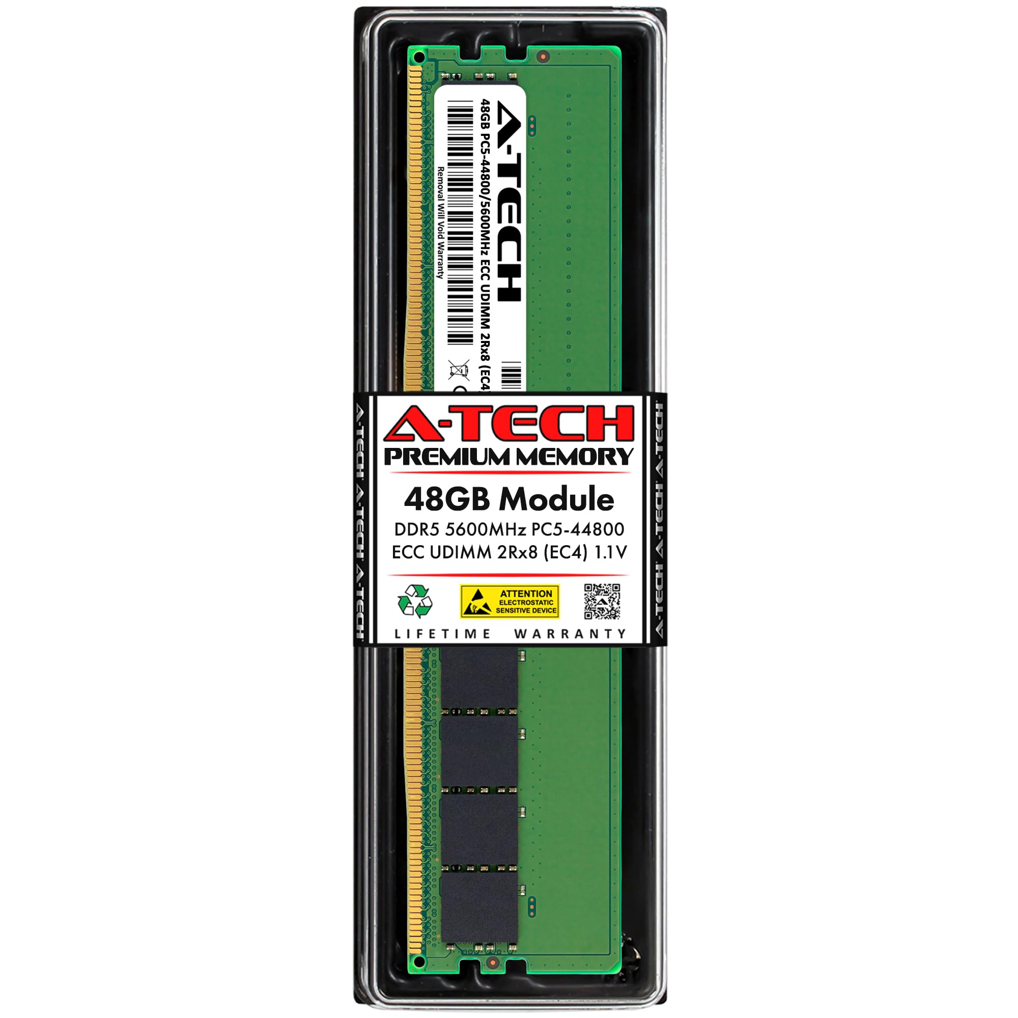 A-Tech 48GB DDR5 5600MHz PC5-44800 ECC UDIMM 2Rx8 (EC4 9x4) Dual