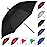 MRTLLOA Automatic Open Golf Umbrella, Extra-Large Oversized Double Canopy Vented Windproof Waterproof Stick Rain Golf Umbrellas for Men and Women (Black, 54 inch)