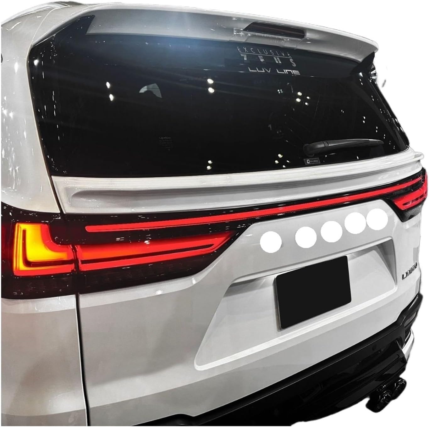 Compatible With Lexus LX600 2025 Tail Accessories Fixed Wing Body Trim Strip ABS Non-perforated Middle Wing Tail(Black)