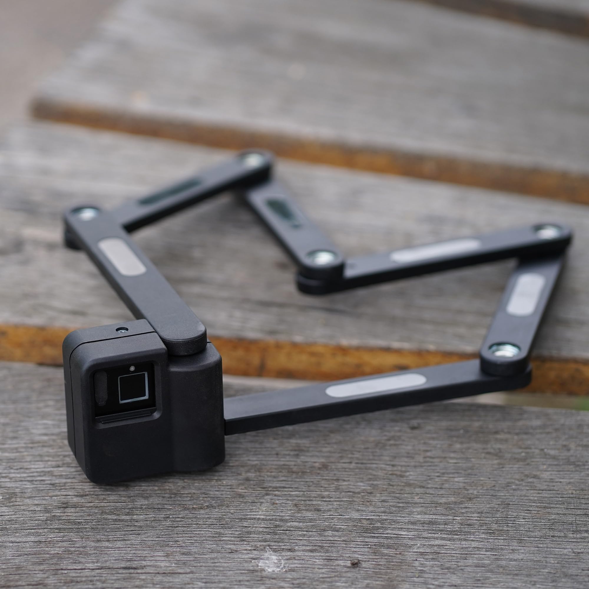 Prophete Antivol pliable avec empreinte digitale et porte-cadenas - Antivol de vélo avec haute protection contre les manipulations - Niveau de sécurité maximal 7 - Noir