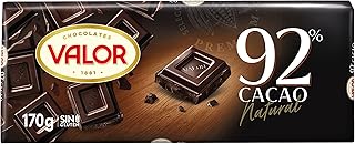 Valor - Chocolate Negro 92% - Tableta de Chocolate Negro con Mayor Porcentaje de Cacao - Intenso Sabor y Aroma - Sin Glute...