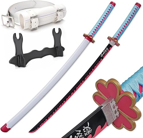 Miniatura 32 de Zisu Demon Slayer - Espada, alrededor de 41 pulgadas, pilares de Hashira y Katana protagonista para uso de cosplay, textura original de anime Negro