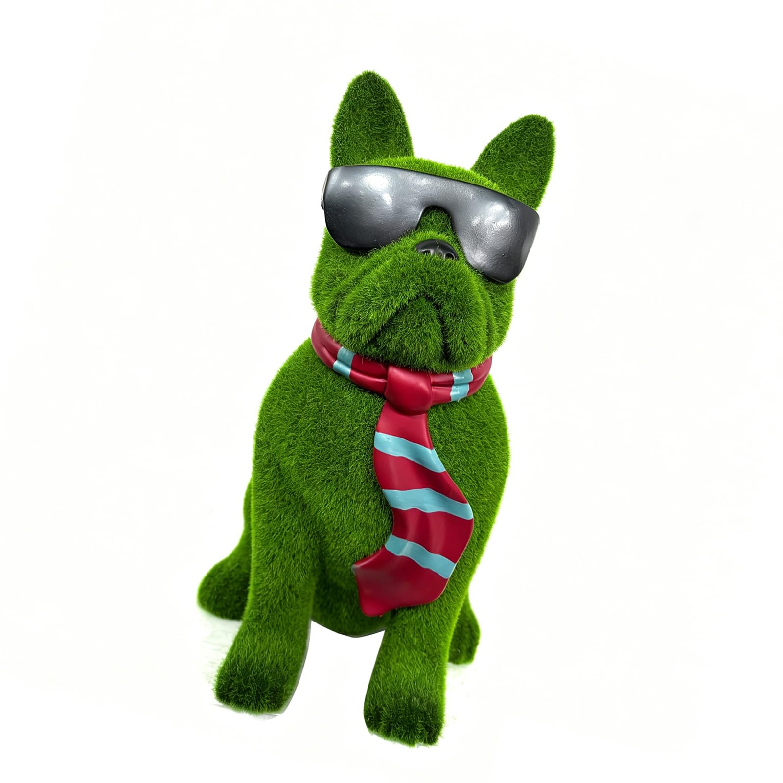 Ljmyy Flocking Sunglasses Dog Statue Gardens Resin Art Sculpture Realistic Dog Figurine Outdoor Yard Patios Ornament