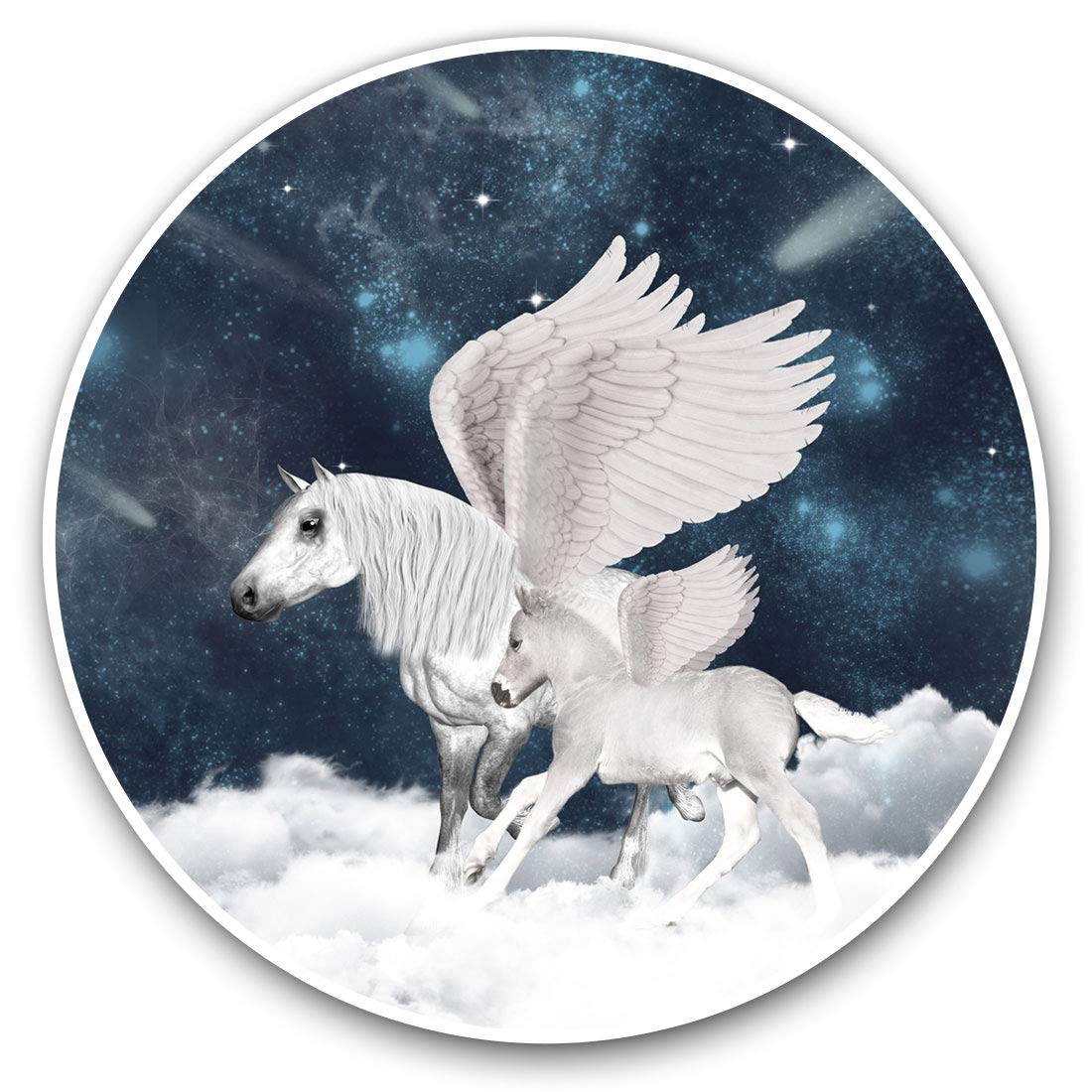 Destination Vinyl Ltd Pegasus Fantasy Mythology Horse 16688 Vinyl Stickers (Set Of 2) 10Cm - Pegasus Fantasy Mythology Horse Decals For Laptops,Tablets,Luggage,Scrap Booking,Fridges, 16688