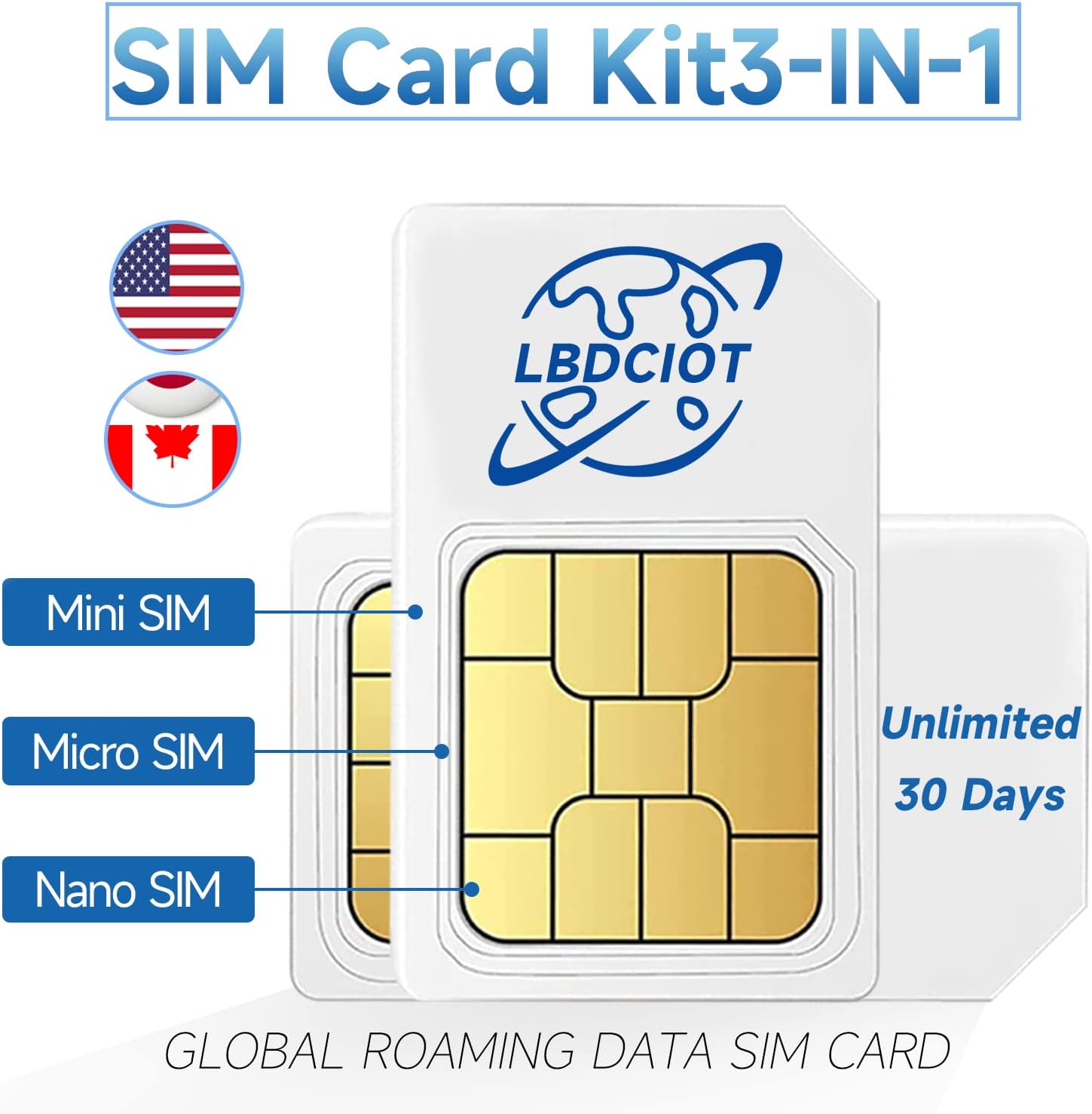 AT&T USA and Canada 30 Days Unlimited Data Travel SIM Card
