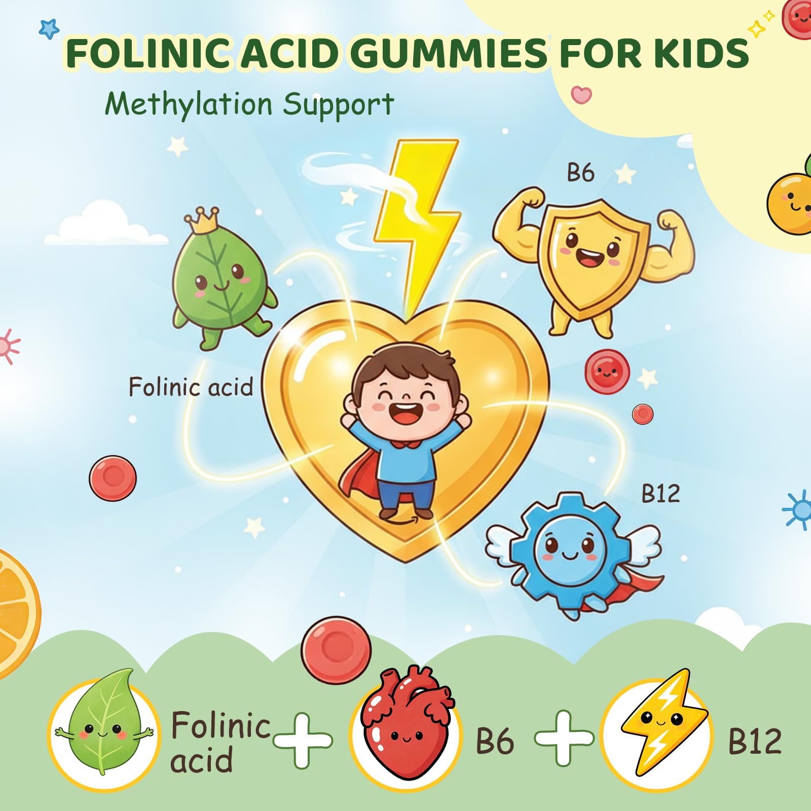 ABYSSUS Kids Folinic Acid Gummies, Active Folate with B6 & B12, Sugar-Free — Amazon image 2