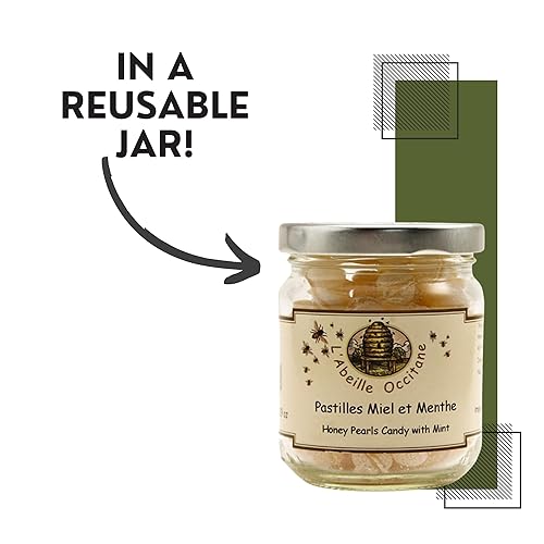 Miniatura 3 de L'Abeille Occitane Caramelo de perlas de miel francesa - Miel y menta 5.29 oz