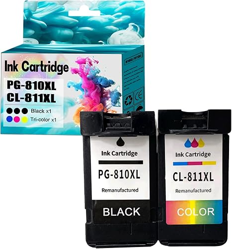 Cartucho de tinta de repuesto 810XL 811XL compatible con cartuchos de tinta Canon PG-810 CL-811, funciona para impresoras Pixma IP2770 IP2772 MP245