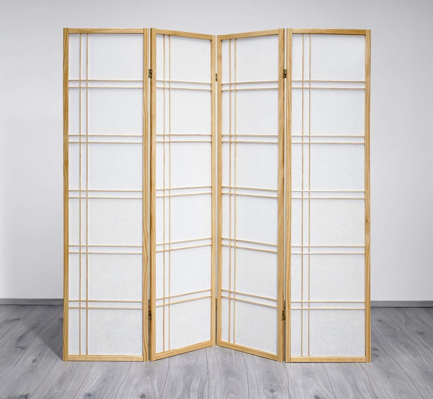 SHIRO ROOM DIVIDER SCREEN - NATURAL - 4 PANEL FOLDABLE PRIVACY SCREEN - THESE ARE HIGH QUALITY DRESSING SCREENS / PARTITIONS FROM ROOM DIVIDERS UK