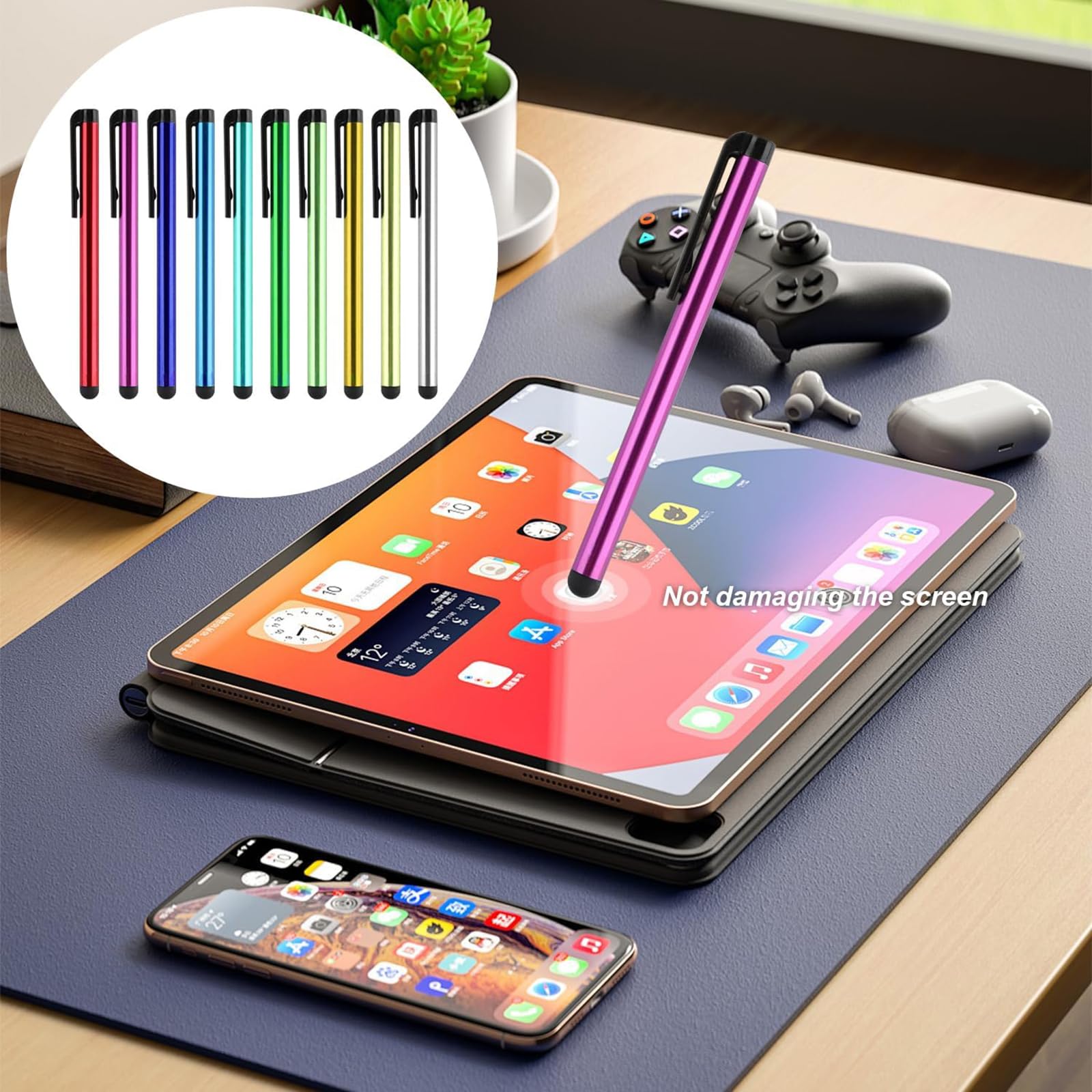 FYSL 50 Pièces Stylets Universels Capacitifs pour Écran Tactile, Stylet Stylo, Stylets Capacitifs pour Tablettes, iPad Mini, iPad Pro, iPad Air, Smartphones, Samsung Galaxy, Tous Téléphone Tablet