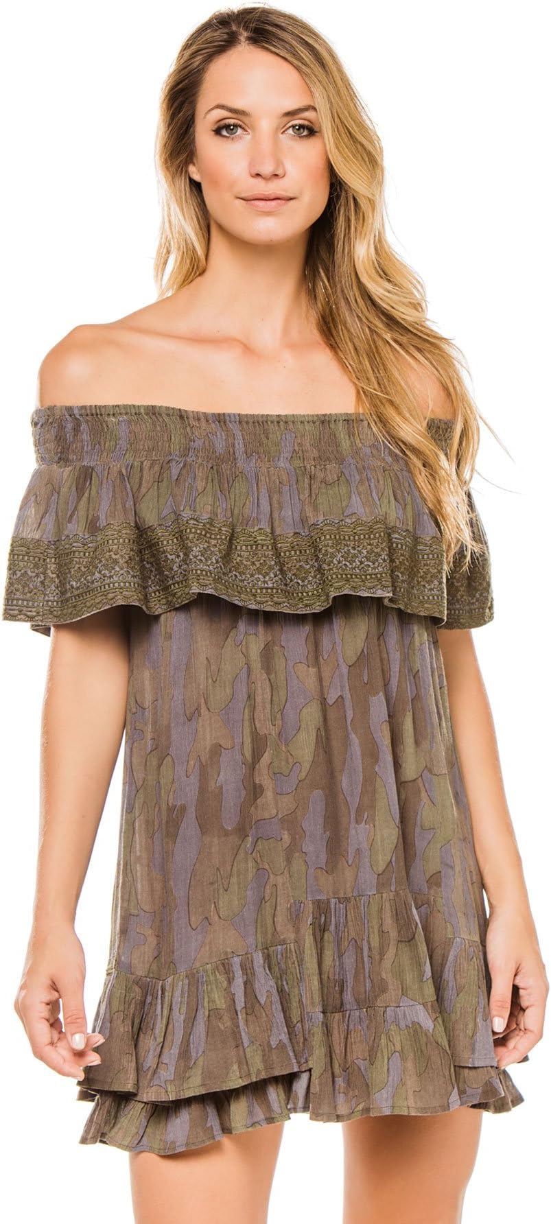 Muche et Muchette Women's Wovens Dress Swim Cover Up Camo One