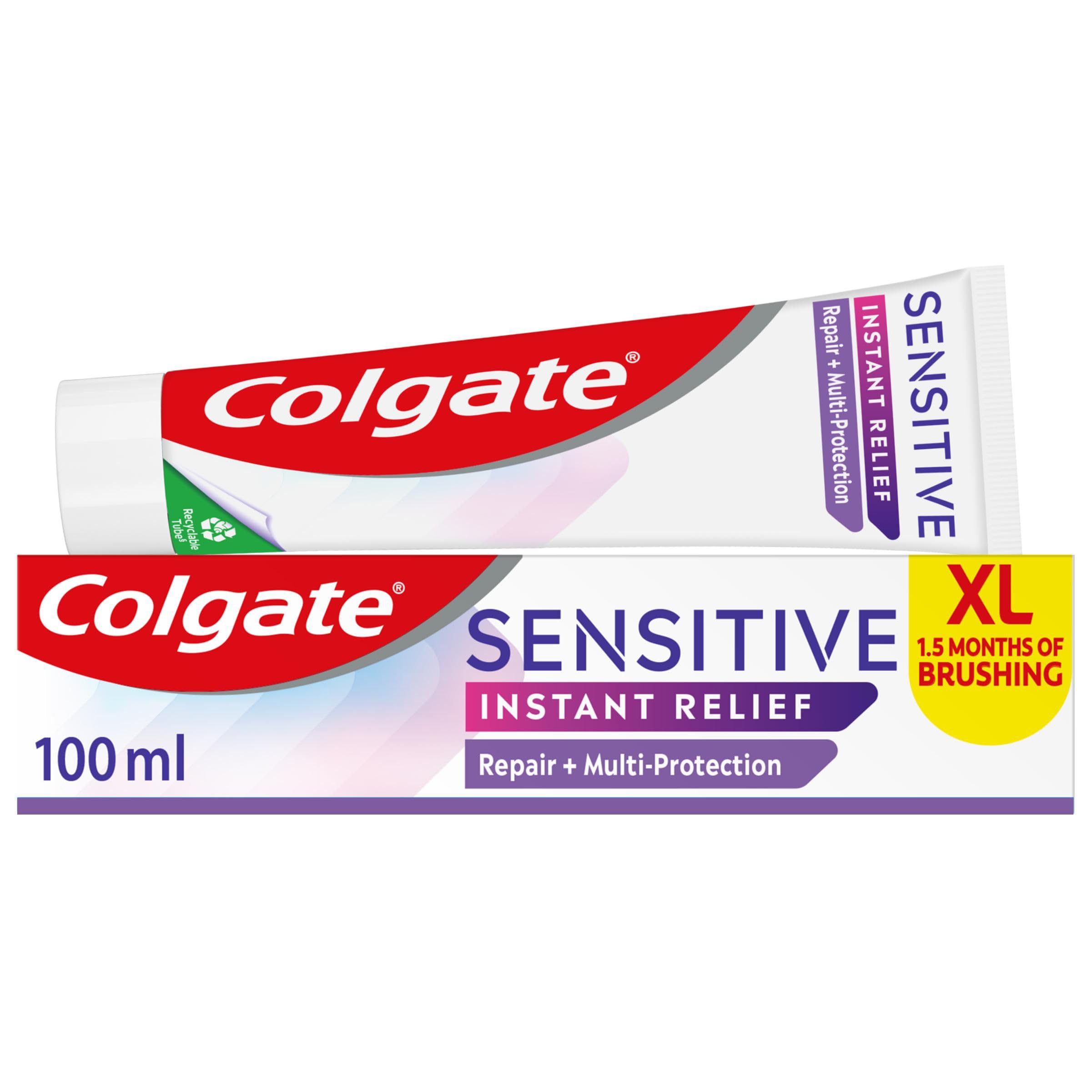 Colgate Sensitive Instant Relief Repair + Multi-Protection Toothpaste 100ml | Fluoride Toothpaste | Instant Sensitivity Relief* | Cavity Protection + Gum Health | Repairs Sensitive Areas of Teeth**