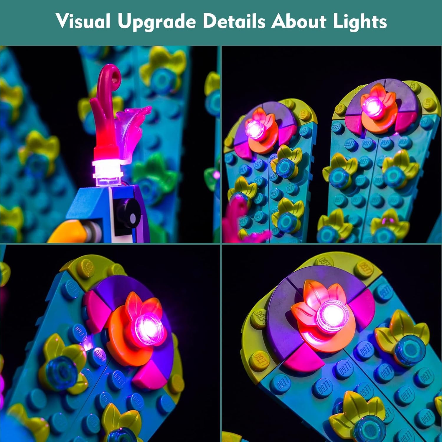 VONADO LED Light Kit Compatible with LEGO Exotic Peacock 31157 Creator 3 in 1, Creative Lighting Set Accessories