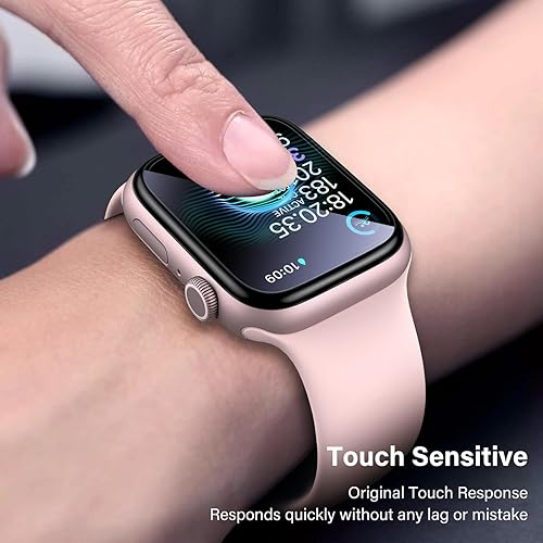 Miniatura 5 de UniqueMe Protector de pantalla compatible con Apple Watch Series 87 de 1.614 pulgadas, vidrio templado 9H, marco de metal, cobertura completa,