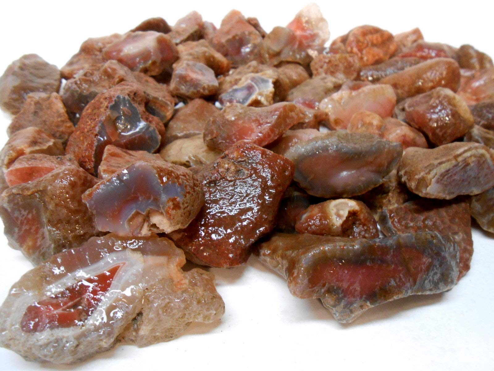 Rock Tumbler Gem Refill Kit - Swali Rose Agate Rough, Mozambique,Africa, 4 oz