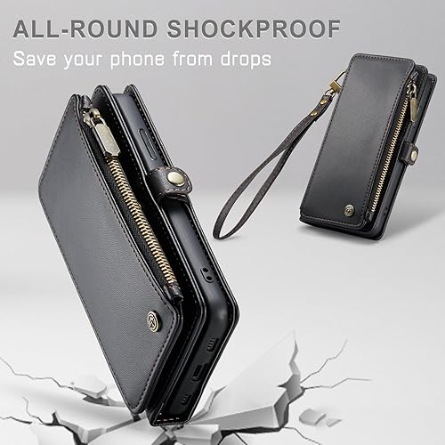 Miniatura 6 de Defencase Funda para iPhone 11 Pro, bloqueo RFID para iPhone 11 Pro, funda tipo cartera para mujeres y hombres con soporte para tarjetas, cierre