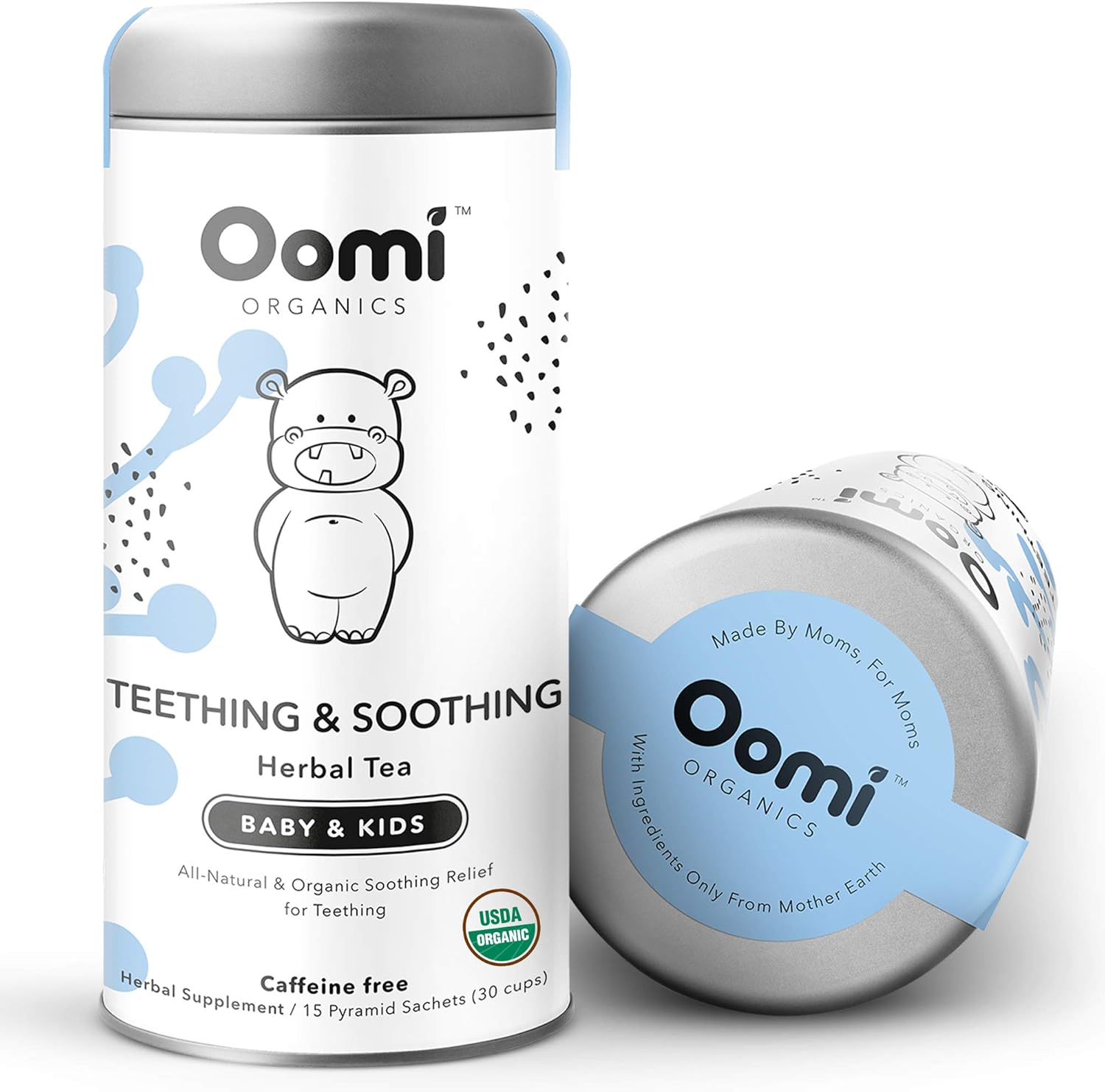 Baby Teething Relief Herbal Tea by Oomi - Natural & USDA Organic - 30 Servings - Safe for Infants - Caffeine & Chemical Free - Made with Chamomile - Oral Pain Relief & Baby Sleep Aid : Baby