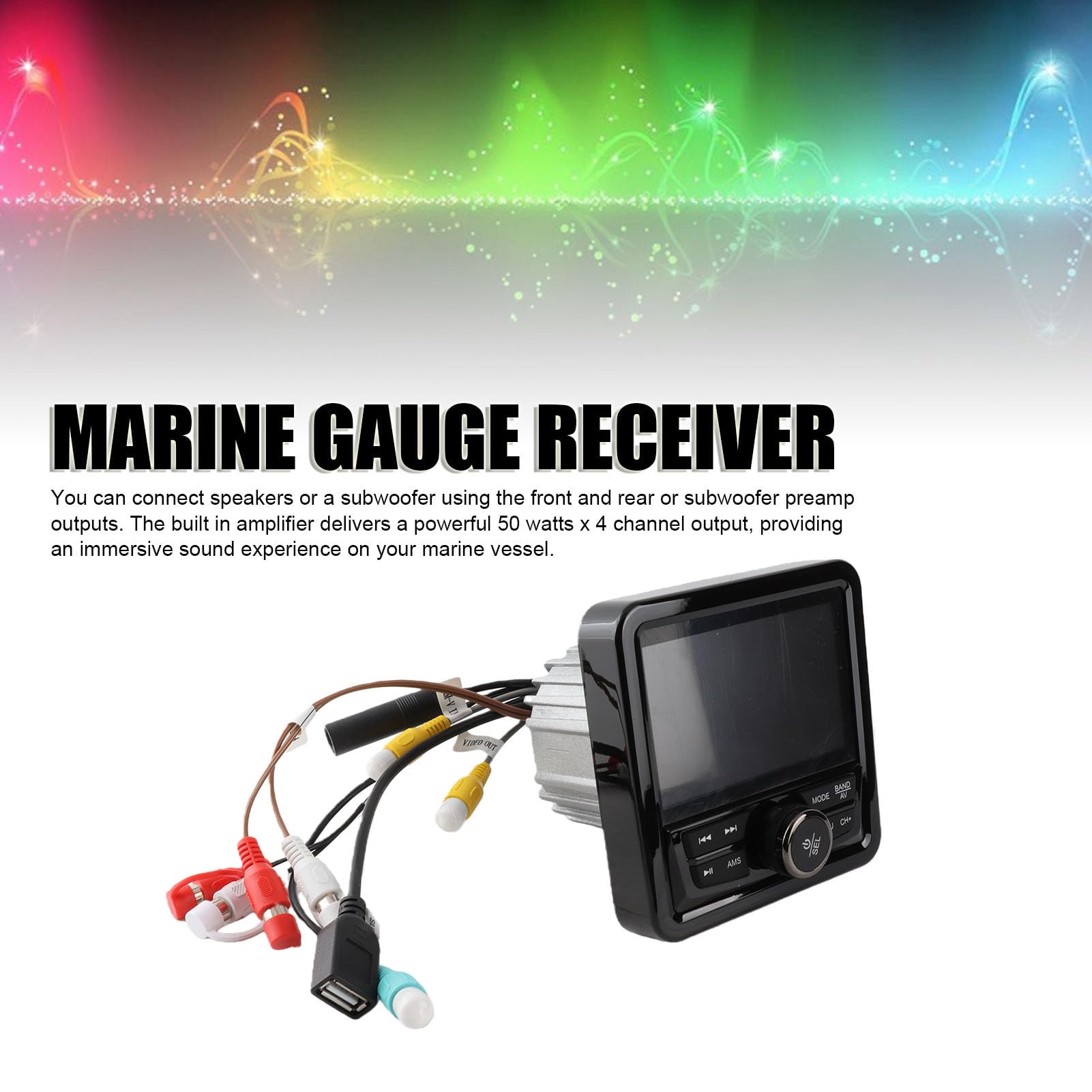 Jectse Récepteur de Jauge Marine, écran 4 Pouces, Amplificateur intégré