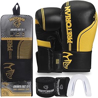 Kit Luva de Boxe e Muay Thai First FX1 Pretorian