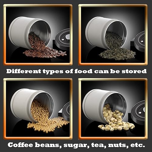Miniatura 5 de Recipiente de café hermético de acero inoxidable, recipiente de almacenamiento de granos de café con válvula de liberación de CO2, almacenamiento de