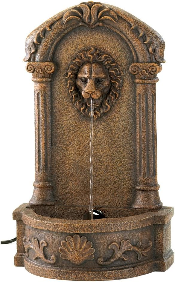 Cascading Fountains Lion`s Head Courtyard Fountain