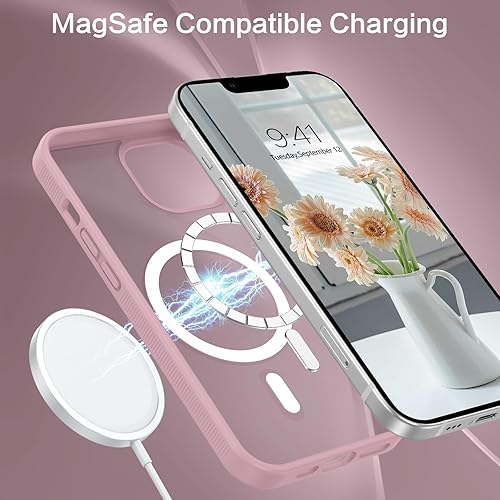 Miniatura 4 de BENTOBEN Funda magnética para iPhone 13 y iPhone 14, iPhone 1314 compatible con MagSafe translúcida mate a prueba de golpes, para mujeres, hombres y