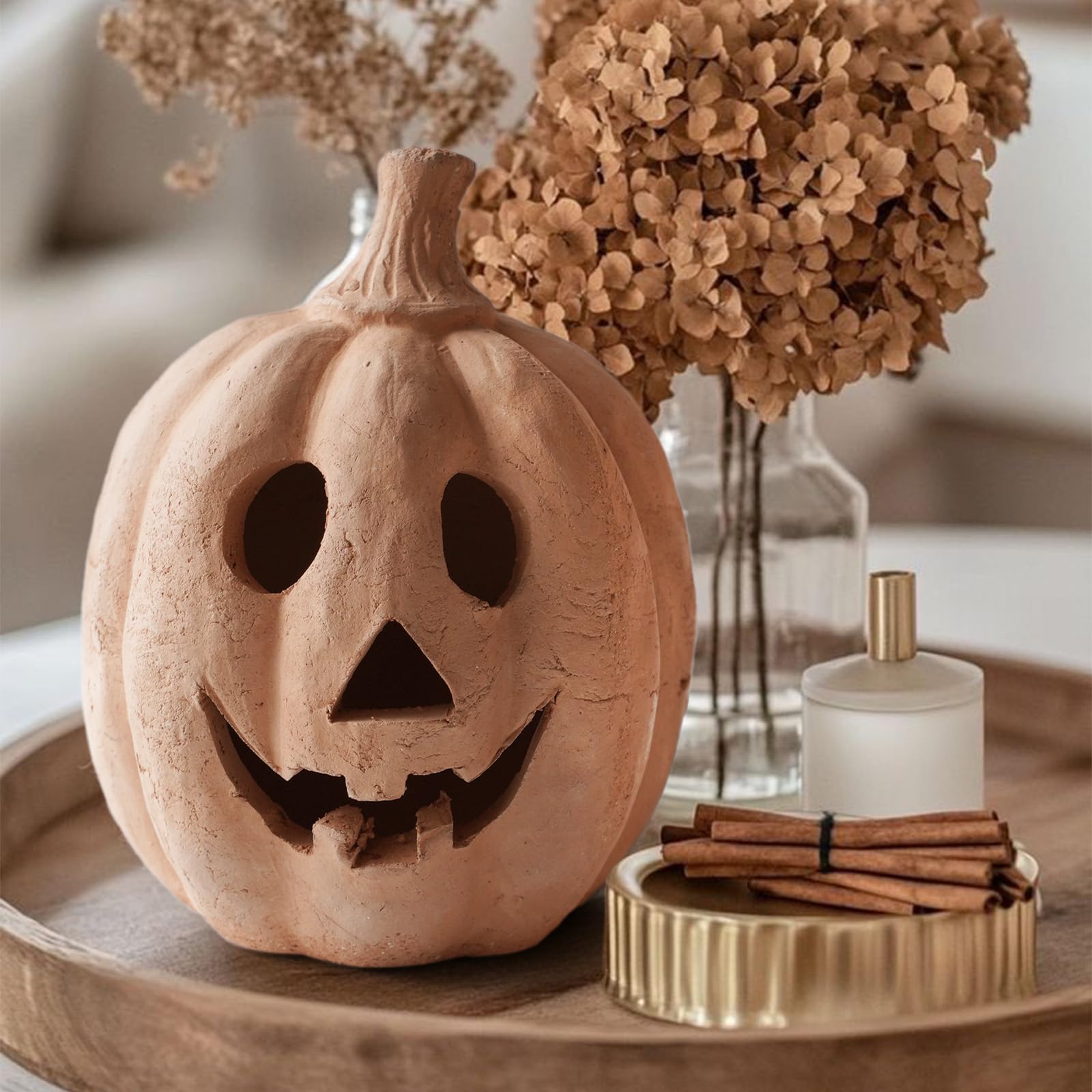 Decoração de outono - Decorações de Halloween - Lanterna artesanal