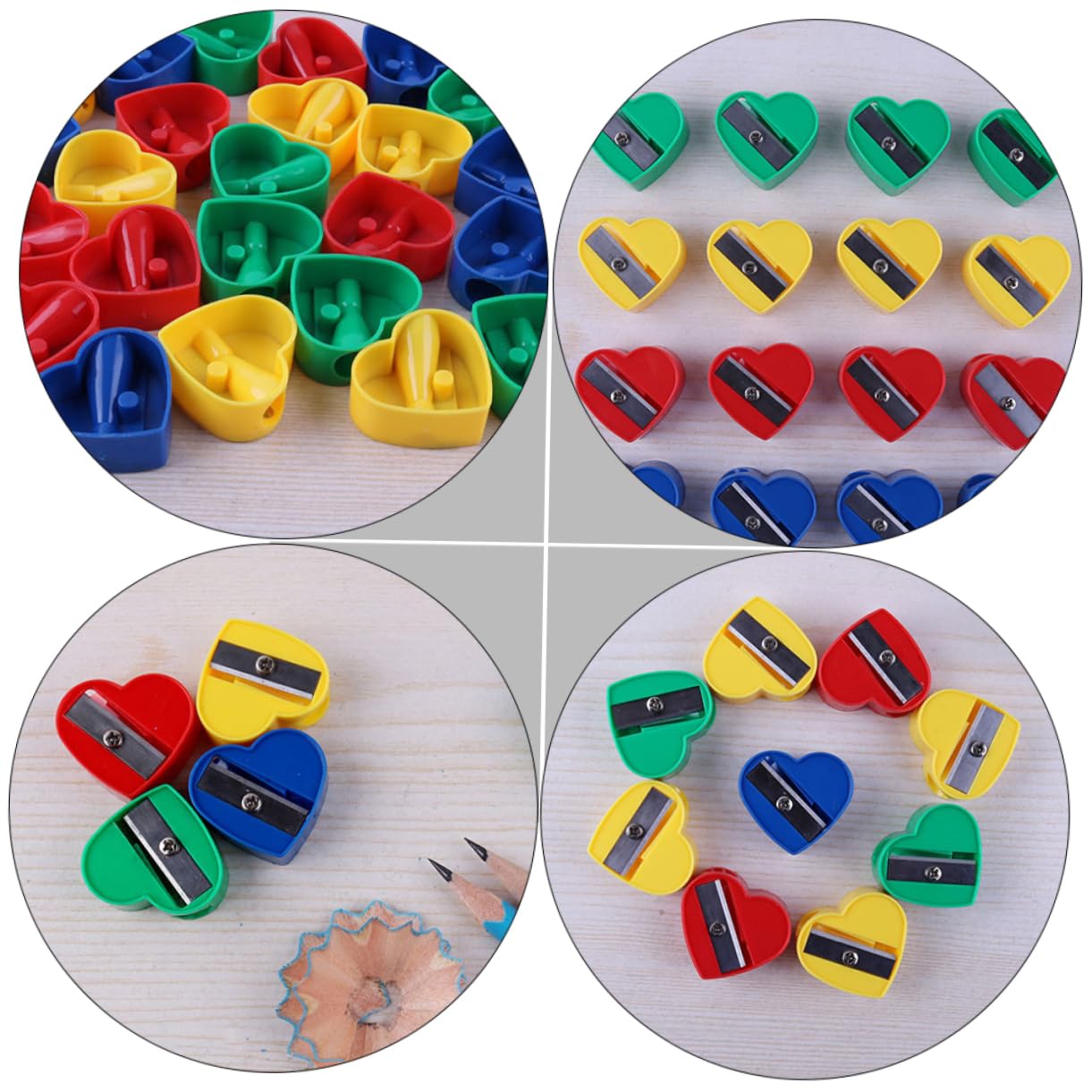 FUNOMOCYA Pencil Sharpener Set 60pcs Heart Shape Sharpeners Ideal for Boys and Girls and Students