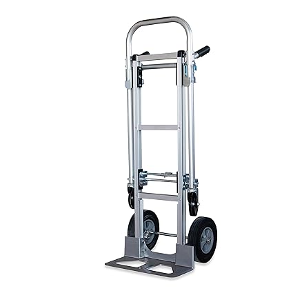 Pack-N-Roll 87-308-917 One Size Silver,2-in-1 Hand Truck Dolly Easily converts into a Platform cart,10-inch Solid Wheels