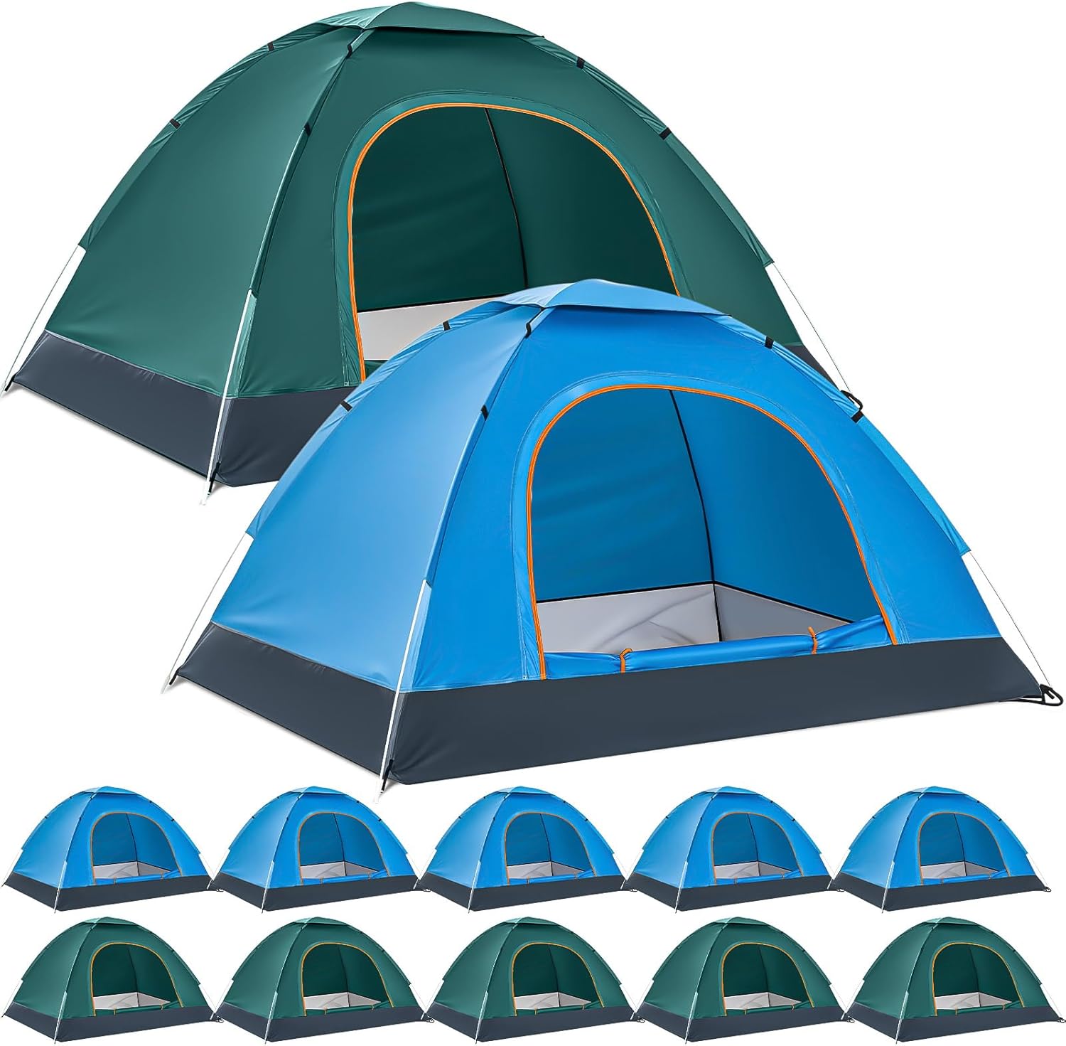 Woanger 10/16 Pack Bulk 2 Person Camping Tents for Homeless Lightweight Tent with Rain Fly and Carrying Bag Waterproof Windproof Setup Pop Up for Camping Backpacking Donation