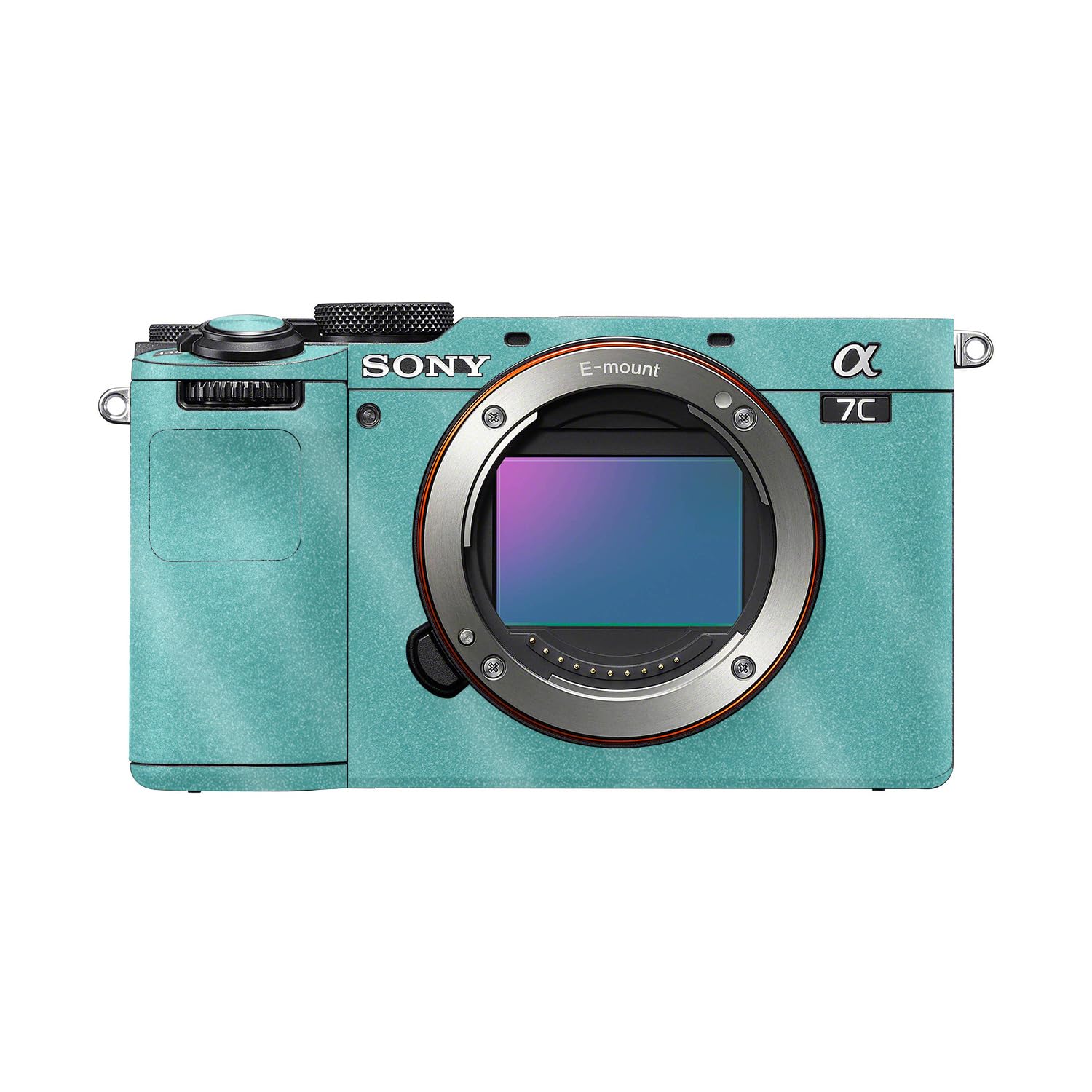 Glossy Glitter Camera Skin Compatible with Sony A7C Mark II (2023) - Solid Turquoise - Premium 3M Vinyl Protective Wrap Decal Cover - Easy to Apply | Crafted in the USA by MightySkins