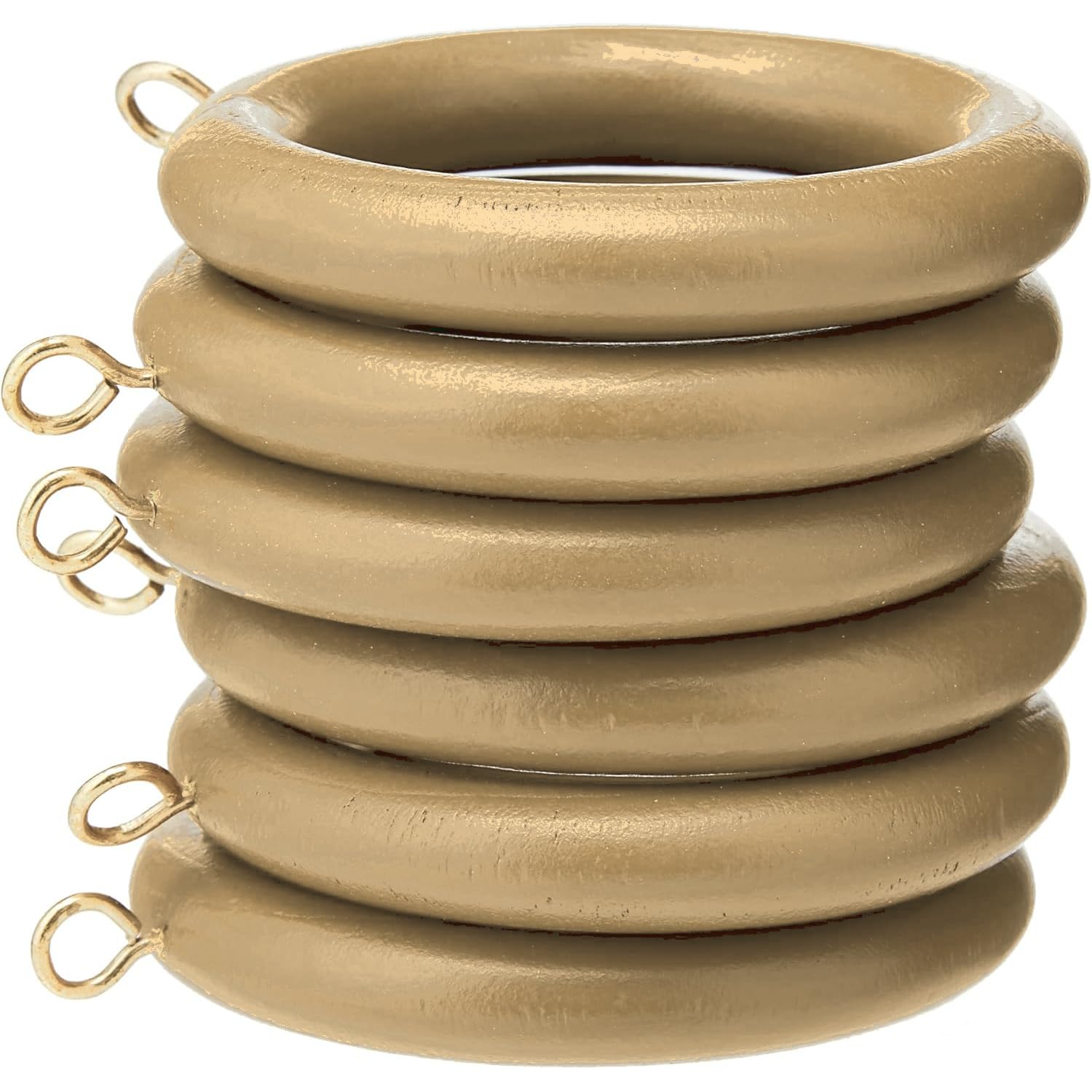 Bulk Hardware Bh05954 Wooden Curtain Rod Rings with Screw Eye, Inner Diameter 45 mm (1.3/10.2 cm) Outer Diameter. 64 mm (2.1/5 cm) – Dark Brown, 10 pieces. 45 mm Diameter Light Brown