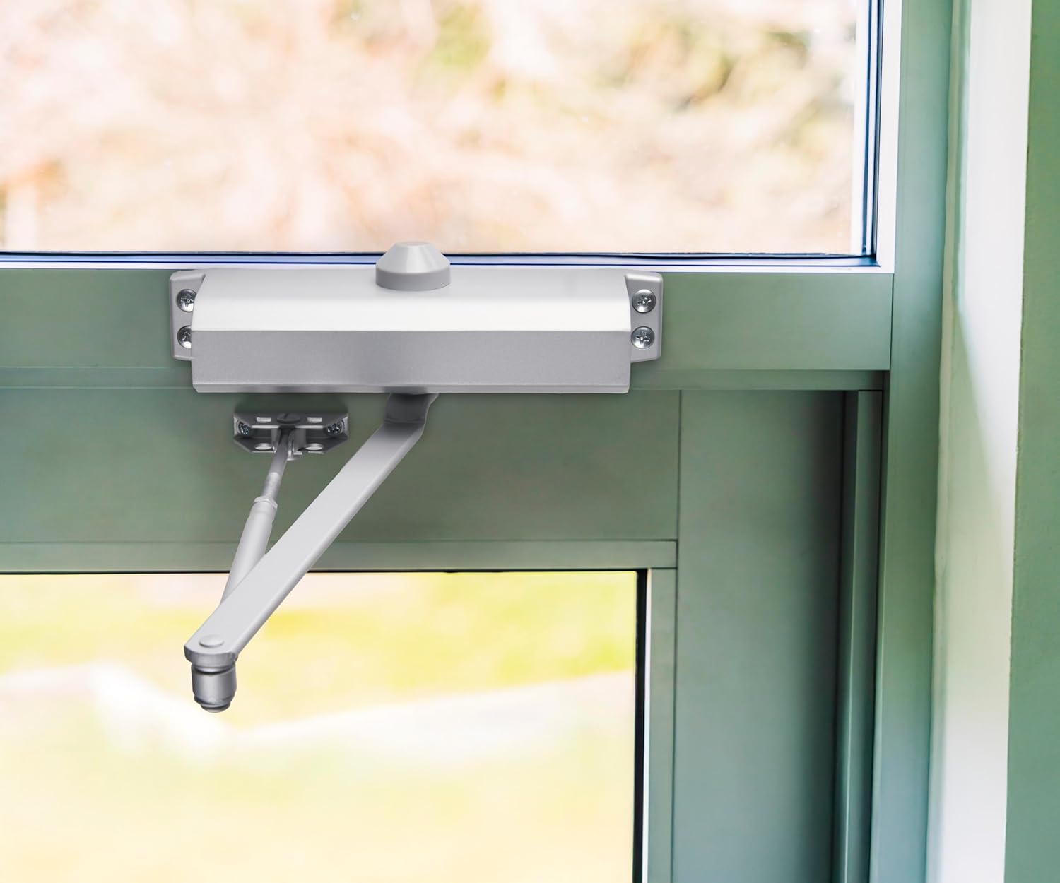 Brinks Commercial Heavy Duty UL Listed Door Closer, Aluminum Finish - Commercial Door Hardware for Offices & Buildings