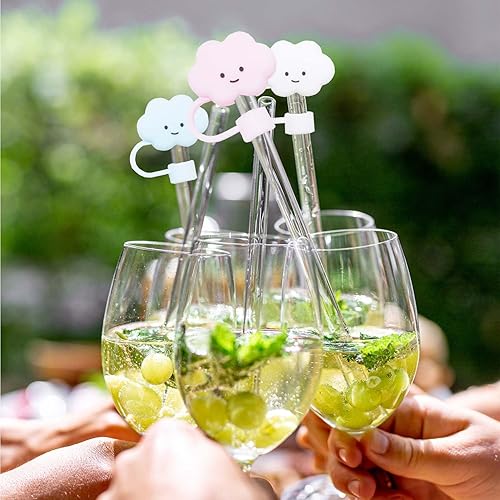 Miniatura 7 de Paquete de 3 fundas de popote para accesorios de copa Stanley, 0.394 in, lindo adorno de popote de silicona para vaso Stanley de 30 y 40 onzas,