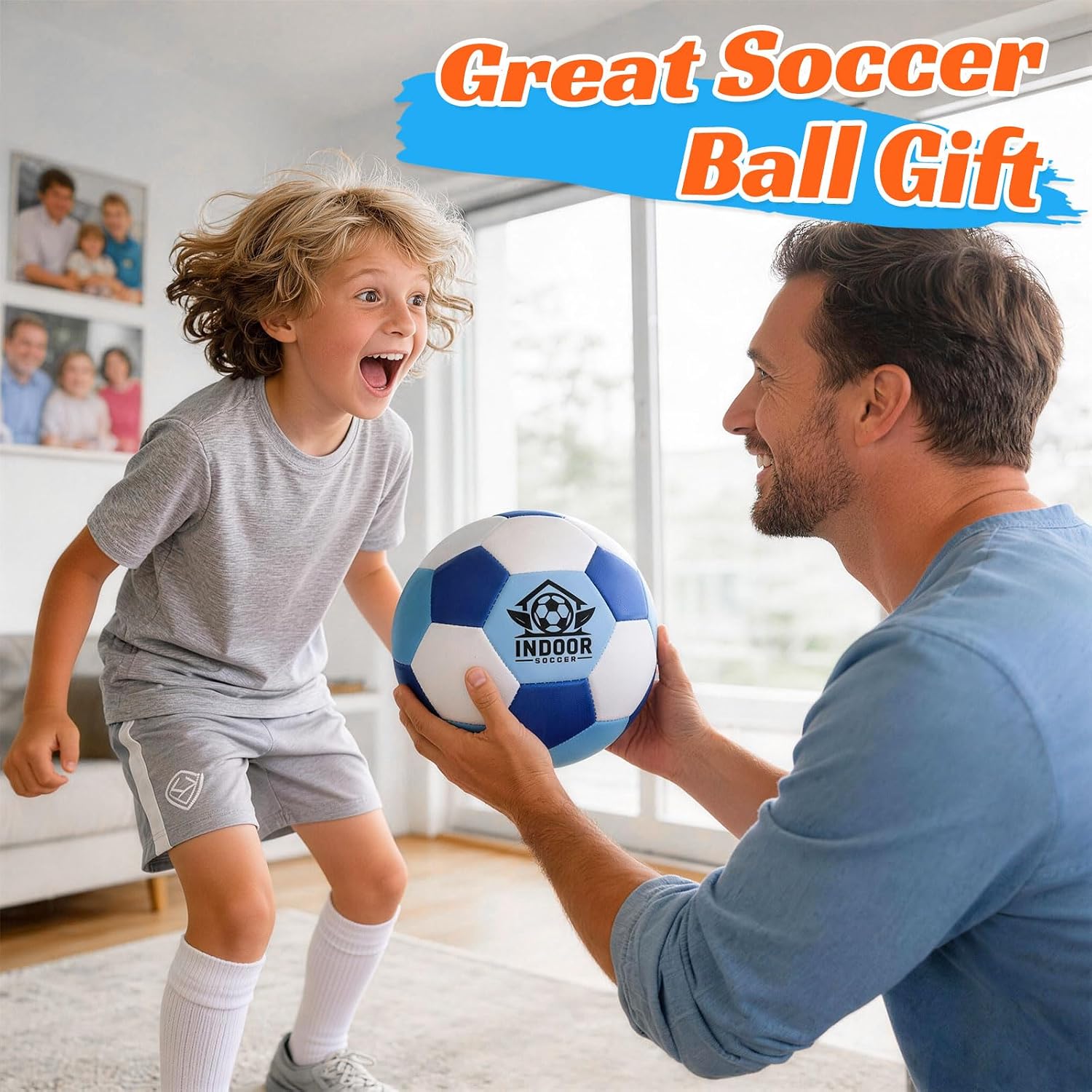 UBeesize Indoor Soccer Ball Size 4, Silent Soft Foam Soccer Ball for Indoor Training, Lightweight House Soccer Ball for Practice, Ball Control, Juggling and Skills Training (Deflated)