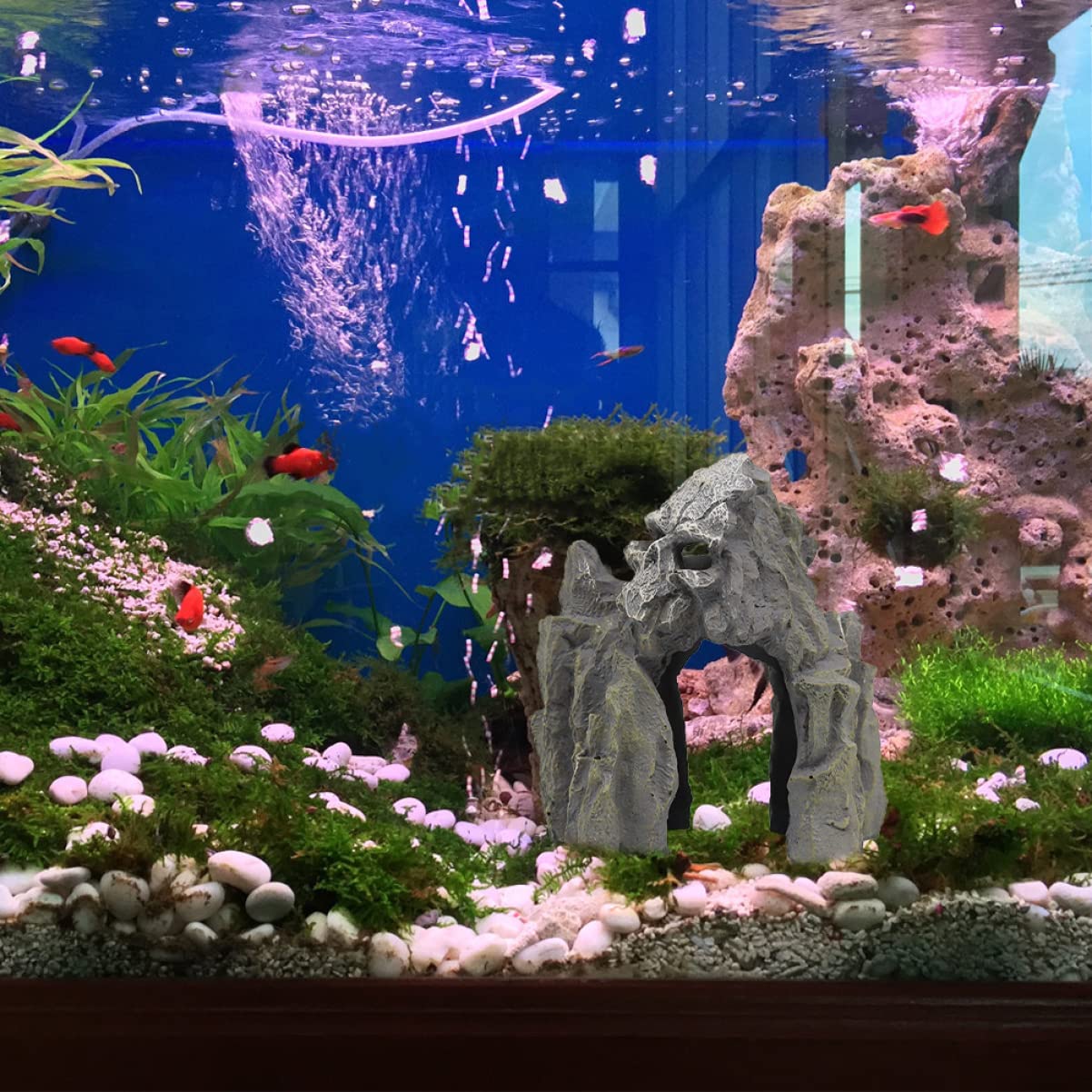 Decorazione per Acquario a Forma di Teschio in Resina, Decorativo Stabile e Gamberetti, per Acquari e Serbatoi