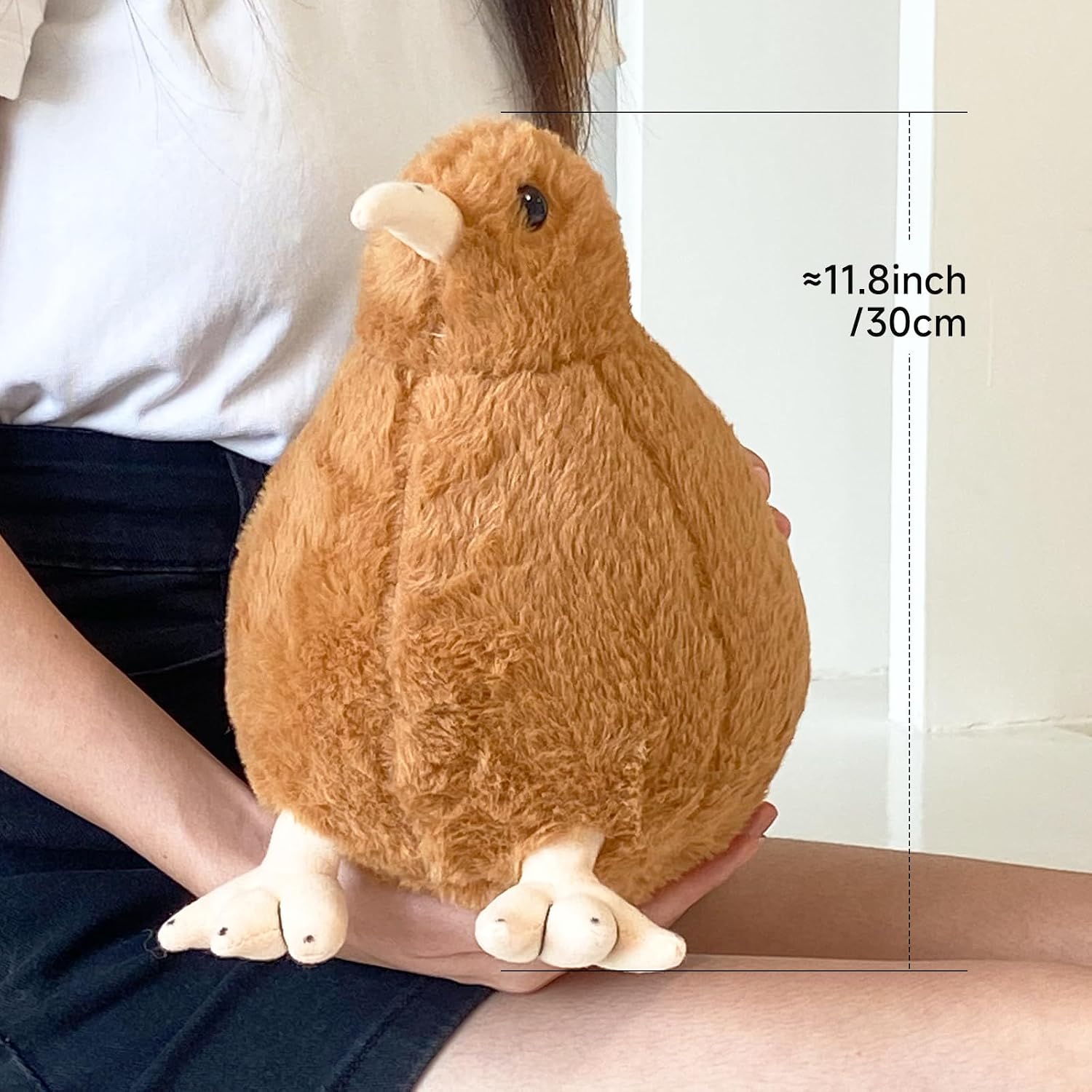 Kiwi Bird Plush Toy, Stuffed Animal Furry Kiwi Plushie Toy, Soft Fluffy Like Real Bird Hugging Toy-12inch(30cm)