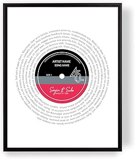 [SF Customizables] Personalized Vinyl Record Label Print Favorite Song Wall Art Any Song Lyrics Gift From Custom Song And Artist [Framed Poster]