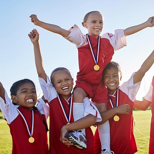 Miniatura 5 de Caydo Gold Medals for Kids Plastic Winner Award Medals Bulk for Kids Party Favor Decoration and Sports (24PCS72PCS)