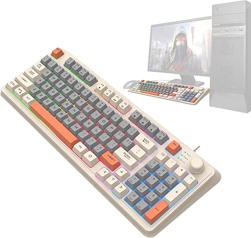 Teclado luminoso Qwerty, Teclado de actuación ajustable, retroiluminación de teclado inalámbrico recargable, Teclado de juego de computadora LED